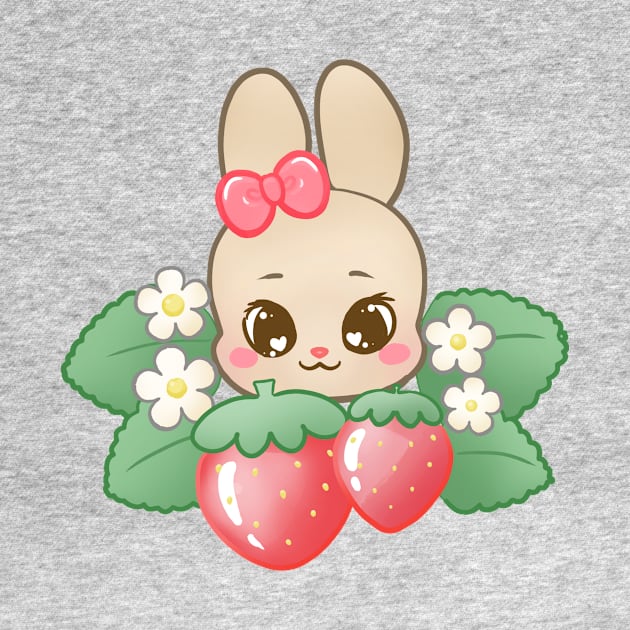 Kawaii Strawberry Bunny by Kittykaya